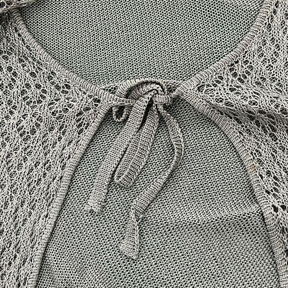 Rabbit Rabbit Rabbit Light Silvery Sage Open-Knit Cropped Sweater NWOT VTG - Picture 7 of 9